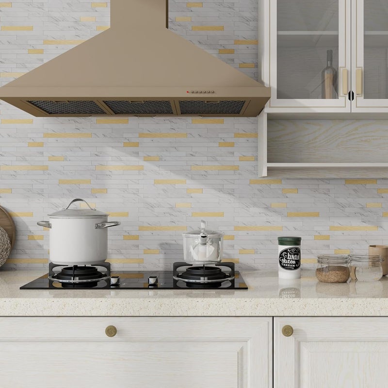 V-MOZZA Peel and Stick Backsplash, 20-Sheet Peel and Stick Tiles 12.1" x 5.9" Stick on Backsplash PVC Wall Tile for Kitchen Fireplace - Image 5